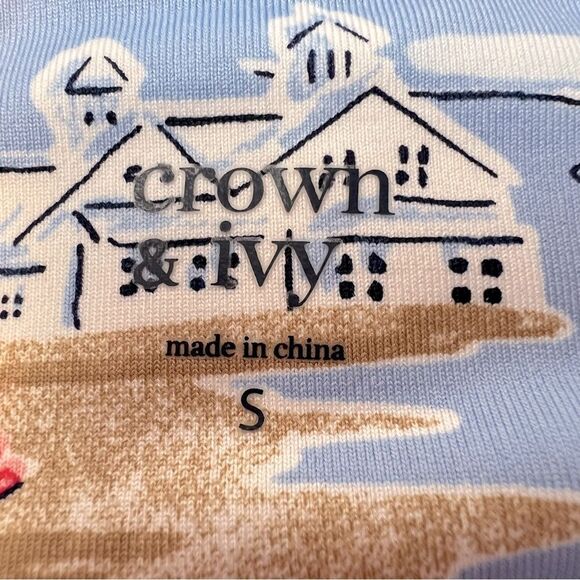 Crown & Ivy Cape Cod Leggings Light Blue 27” Size S - Picture 5 of 6